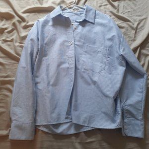 Djerf Avenue Breezy Shirt in Blue Stripe